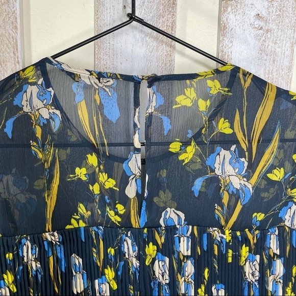 WHISTLES Habiba Iris Printed Pleated 3/4 Sleeve Blouse Womens 10 - Picture 5 of 9